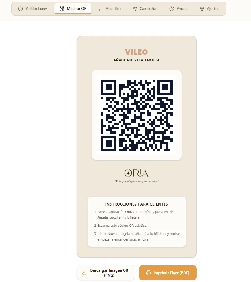 Código QR imprimible para el mostrador del comercio